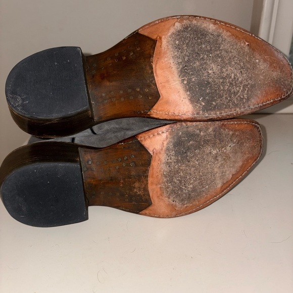 Rios of Mercedes Men's Cowboy Boots Grey Suede Leather size 8 Western - Picture 7 of 10